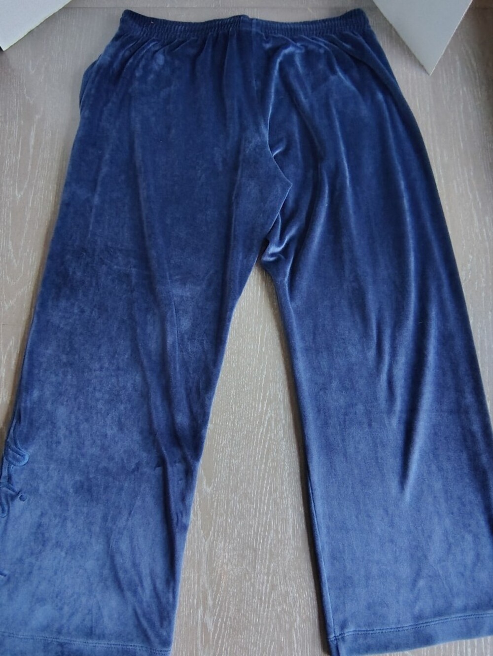 PINK Victoria’s Secret Velour Wide Leg Pants Women XL Navy Blue Y2K Style